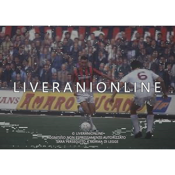 RETROSPETTIVA STEFANO SALVATORI CALCIATORE NELLA FOTO STEFANO SALVATORI CON LA MAGLIA DEL MILAN CALCIO AG ALDO LIVERANI SAS