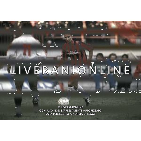 RETROSPETTIVA STEFANO SALVATORI CALCIATORE NELLA FOTO STEFANO SALVATORI CON LA MAGLIA DEL MILAN CALCIO AG ALDO LIVERANI SAS