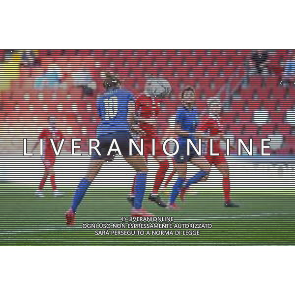 GriffoniE/LMedia - Women&#39;s World Cup 2023 Qualifiers - Italy vs Moldova - FIFA World Cup 17 September 2021 - Nereo Rocco stadium, Trieste, Italy Photo showing: Cristiana Girelli (Italy) scores a goal 1-0 @GriffoniE/LMedia/AGENZIA ALDO LIVERANI SAS