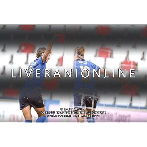 GriffoniE/LMedia - Women&#39;s World Cup 2023 Qualifiers - Italy vs Moldova - FIFA World Cup 17 September 2021 - Nereo Rocco stadium, Trieste, Italy Photo showing: Valentina Giacinti (Italy) and Cristiana Girelli (Italy) celebrate after scoring a goal 1-0 @GriffoniE/LMedia/AGENZIA ALDO LIVERANI SAS