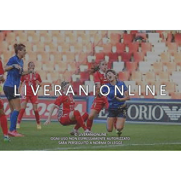 GriffoniE/LMedia - Women&#39;s World Cup 2023 Qualifiers - Italy vs Moldova - FIFA World Cup 17 September 2021 - Nereo Rocco stadium, Trieste, Italy Photo showing: Foul of Nadeida Colesnicenco (Moldova) on Valentina Giacinti (Italy) @GriffoniE/LMedia/AGENZIA ALDO LIVERANI SAS