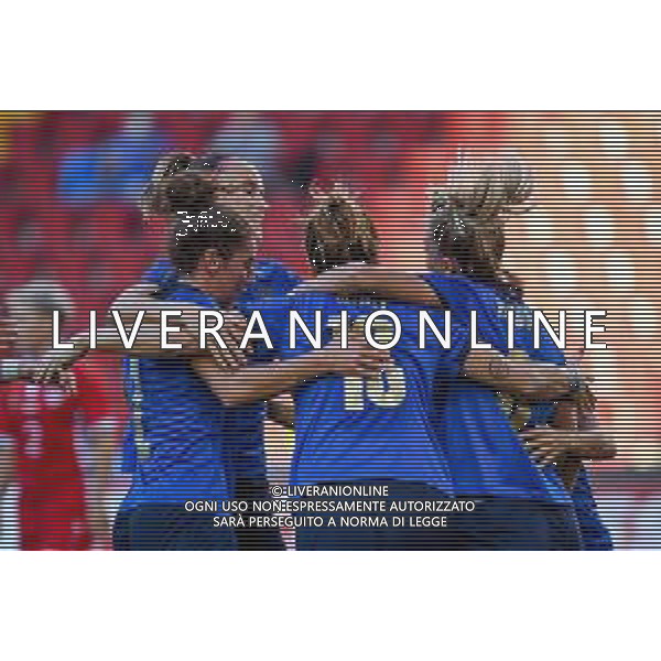 GriffoniE/LMedia - Women&#39;s World Cup 2023 Qualifiers - Italy vs Moldova - FIFA World Cup 17 September 2021 - Nereo Rocco stadium, Trieste, Italy Photo showing: Happiness of Italy celebrating after Cristiana Girelli (Italy) scored a goal 2-0 @GriffoniE/LMedia/AGENZIA ALDO LIVERANI SAS