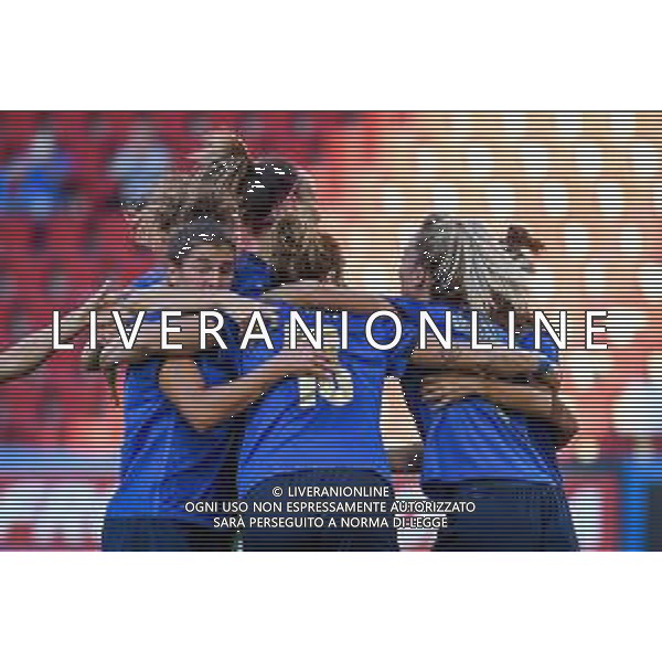 GriffoniE/LMedia - Women&#39;s World Cup 2023 Qualifiers - Italy vs Moldova - FIFA World Cup 17 September 2021 - Nereo Rocco stadium, Trieste, Italy Photo showing: Happiness of Italy celebrating after Cristiana Girelli (Italy) scored a goal 2-0 @GriffoniE/LMedia/AGENZIA ALDO LIVERANI SAS