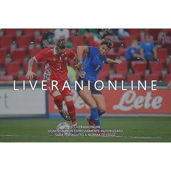 GriffoniE/LMedia - Women&#39;s World Cup 2023 Qualifiers - Italy vs Moldova - FIFA World Cup 17 September 2021 - Nereo Rocco stadium, Trieste, Italy Photo showing: Dumitrita Prisacari (Moldova) in action against Valentina Giacinti (Italy) @GriffoniE/LMedia/AGENZIA ALDO LIVERANI SAS