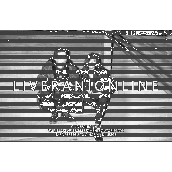 PRESENTAZIONE COLLEZIONE TRUSSARDI ACTION AL PALATRUSSARDI DI MILANO 1987 - RETROSPETTIVA ALESSANDRO GASSMAN CON FRANCESCA D\'ALOJA ©Archivio Giovanni Liverani / AG ALDO LIVERANI SA