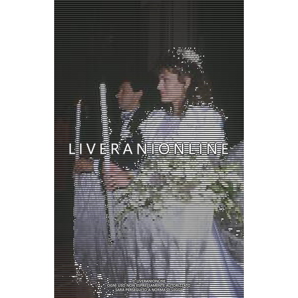 RETROSPETTIVA GIUSEPPE BARESI CALCIATORE NELLA FOTO GIUSEPPE BARESI CON LA MOGLIE ELENA TAGLIABUE IL GIORNO DELLE NOZZE AG ALDO LIVERANI SAS