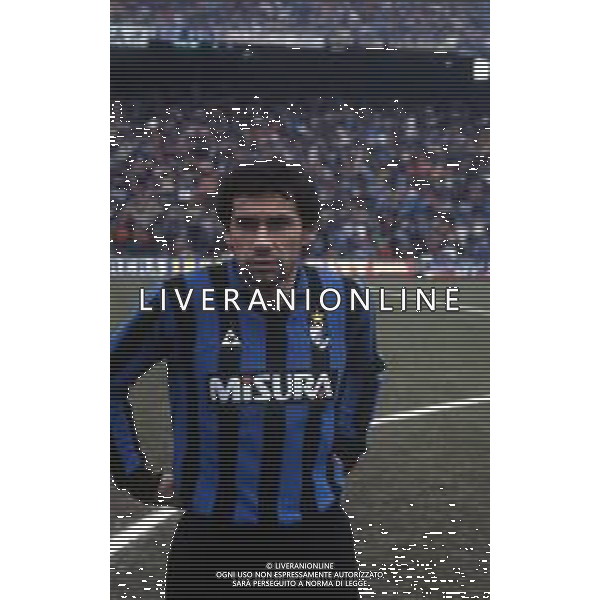 RETROSPETTIVA GIUSEPPE BARESI CALCIATORE NELLA FOTO GIUSEPPE BARESI CON LA MAGLIA DELL\'INTER AG ALDO LIVERANI SAS