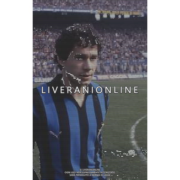 RETROSPETTIVA GIUSEPPE BARESI CALCIATORE NELLA FOTO GIUSEPPE BARESI CON LA MAGLIA DELL\'INTER AG ALDO LIVERANI SAS