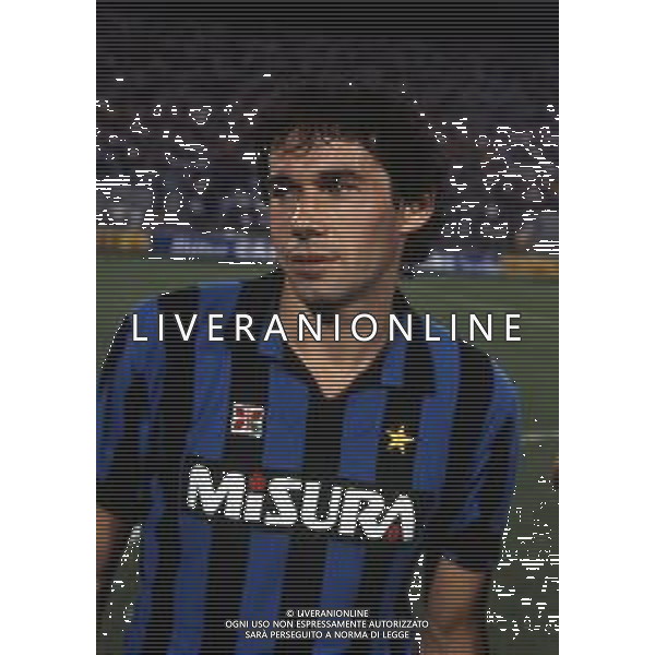 RETROSPETTIVA GIUSEPPE BARESI CALCIATORE NELLA FOTO GIUSEPPE BARESI CON LA MAGLIA DELL\'INTER AG ALDO LIVERANI SAS