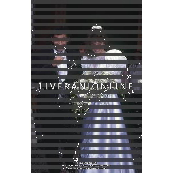 RETROSPETTIVA GIUSEPPE BARESI CALCIATORE NELLA FOTO GIUSEPPE BARESI CON LA MOGLIE ELENA TAGLIABUE IL GIORNO DELLE NOZZE AG ALDO LIVERANI SAS