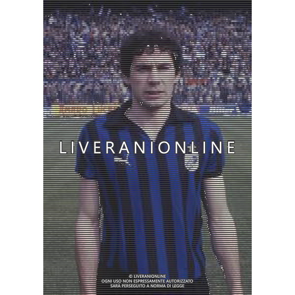 RETROSPETTIVA GIUSEPPE BARESI CALCIATORE NELLA FOTO GIUSEPPE BARESI CON LA MAGLIA DELL\'INTER AG ALDO LIVERANI SAS