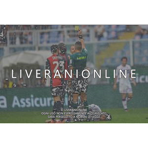VigoD/LMedia - Genoa CFC vs ACF Fiorentina - Italian football Serie A match 2021/2022 18 September 2021 - Luigi Ferraris stadium, Genova, Italy Photo showing: The Referee of the match Livio Marinelli of Tivoli, Yellow card for, Abdoulaye Toure (Genoa) @VigoD/LMedia /AGENZIA ALDO LIVERANI SAS