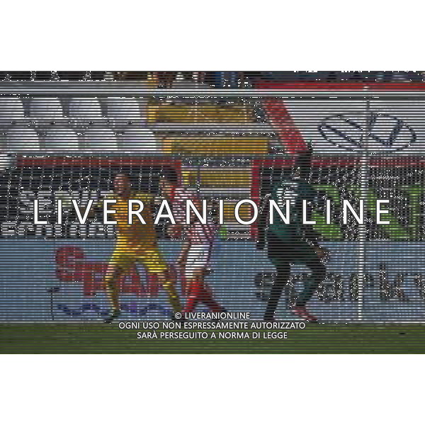 GriffoniE/LMedia - LR Vicenza vs AC Pisa - Campionato di Calcio Serie BKT 2021/2022 18 settembre 2021 - Stadio Romeo Menti, Vicenza, Italia Nella foto: Idrissa Toure\' (Pisa) segna di testa il gol del 1-1 @GriffoniE/LMedia AG ALDO LIVERANI SAS
