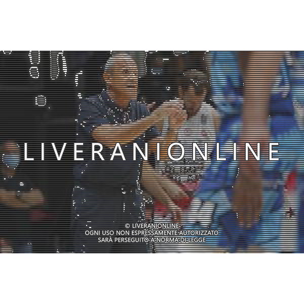 BOLOGNA 18/09/2021 Basket -Discovery+Supercoppa 2021 - Quarti di Finale - AIX Armani Exchange Milano vs Nutribullet Treviso Basket - nella foto: mister messina ettore ©Claudio Zamagni/Agenzia Aldo Liverani
