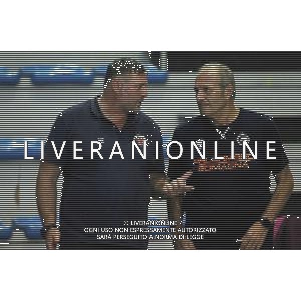 Faenza Palacattani Pallamano Romagna - Teramo nella foto l\'allenatore del Romagna Domenico Tassinari e l\'allenatore del Teramo Marcello Fonti FOTO GIANNI SANNA-AG ALDO LIVERANI SAS