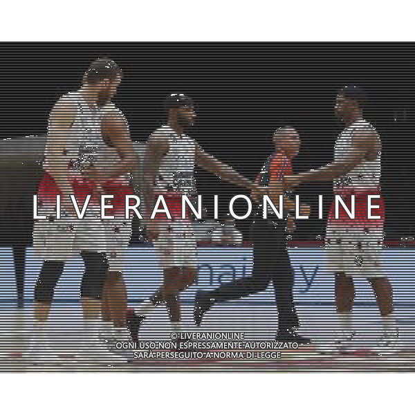BOLOGNA 18/09/2021 Basket -Discovery+Supercoppa 2021 - Quarti di Finale - AIX Armani Exchange Milano vs Nutribullet Treviso Basket - nella foto: esultanza milano ©Claudio Zamagni/Agenzia Aldo Liverani