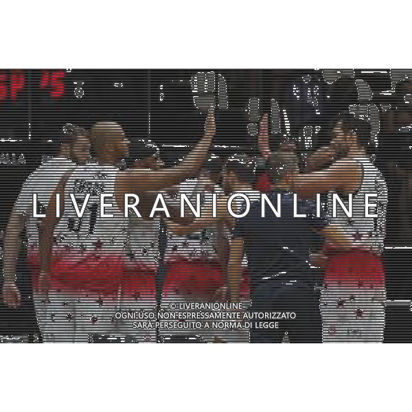 BOLOGNA 18/09/2021 Basket -Discovery+Supercoppa 2021 - Quarti di Finale - AIX Armani Exchange Milano vs Nutribullet Treviso Basket - nella foto: esultanza milano ©Claudio Zamagni/Agenzia Aldo Liverani
