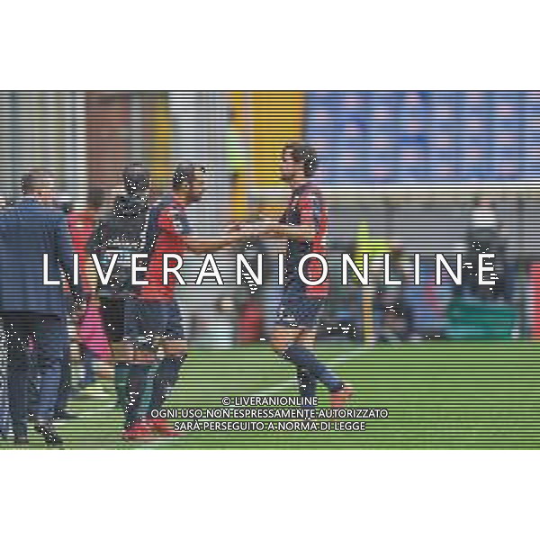 VigoD/LMedia - Genoa CFC vs ACF Fiorentina - Italian football Serie A match 2021/2022 18 September 2021 - Luigi Ferraris stadium, Genova, Italy Photo showing: Goran Pandev (Genoa), enter, Mattia Destro (Genoa)&#xA; exit @VigoD/LMedia/ AGENZIA ALDO LIVERANI SAS