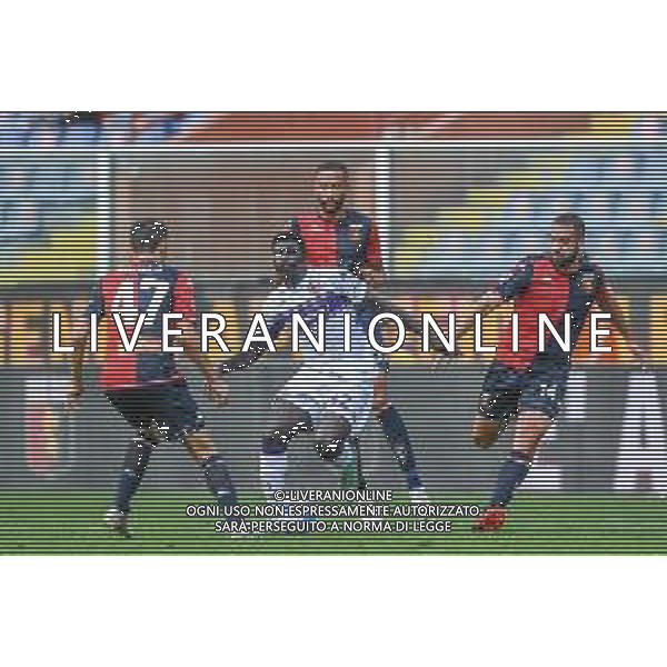 VigoD/LMedia - Genoa CFC vs ACF Fiorentina - Italian football Serie A match 2021/2022 18 September 2021 - Luigi Ferraris stadium, Genova, Italy Photo showing: Milan Badelj (Genoa), Alfred Duncan (Fiorentina), Davide Biraschi (Genoa) @VigoD/LMedia/ AGENZIA ALDO LIVERANI SAS