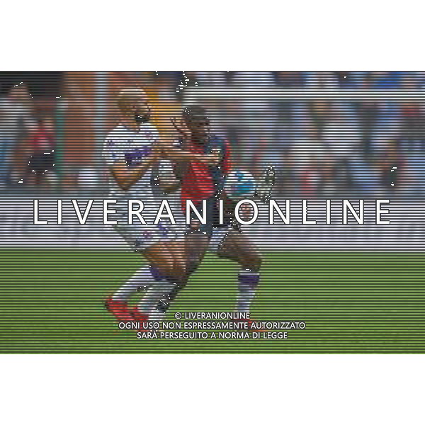 VigoD/LMedia - Genoa CFC vs ACF Fiorentina - Italian football Serie A match 2021/2022 18 September 2021 - Luigi Ferraris stadium, Genova, Italy Photo showing: Sofyan AMRABAT (Fiorentina), Yayah Kallon Genoa) @VigoD/LMedia/ AGENZIA ALDO LIVERANI SAS