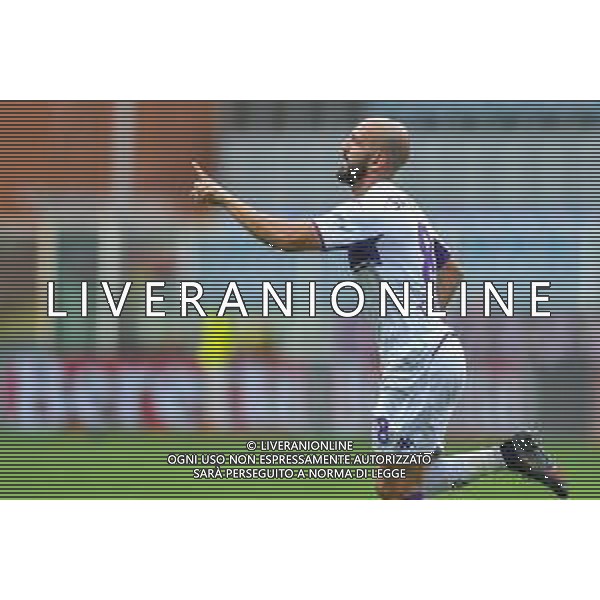 VigoD/LMedia - Genoa CFC vs ACF Fiorentina - Italian football Serie A match 2021/2022 18 September 2021 - Luigi Ferraris stadium, Genova, Italy Photo showing: Riccardo SAPONARA (Fiorentina), celebrates after scoring a goal @VigoD/LMedia/ AGENZIA ALDO LIVERANI SAS