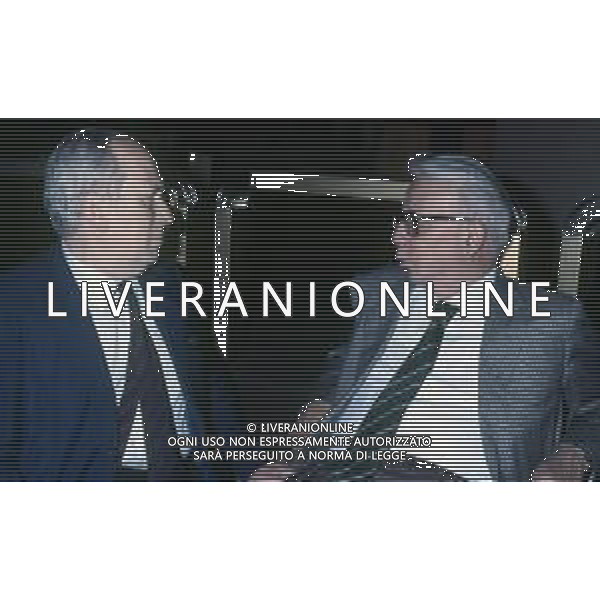 RETROSPETTIVA ENZO BIAGI GIORNALISTA E SCRITTORE E CONDUTTORE TELEVISIVO NELLA FOTO ENZO BIAGI A MILANO CON ORESTE DEL BUONO NELL\'ANNO 1987 A MILANO AG ALDO LIVERANI SAS