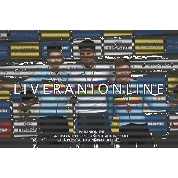 19-09-2021 World Championships Elite Cronometro; 2021, Ineos Grenadiers; 2021, Jumbo - Visma; 2021, Deceuninck - Quick Step; Ganna, Filippo; Van Aert, Wout; Evenepoel, Remco; Brugge; ©SIROTTI / AGENZIA ALDO LIVERANI SAS