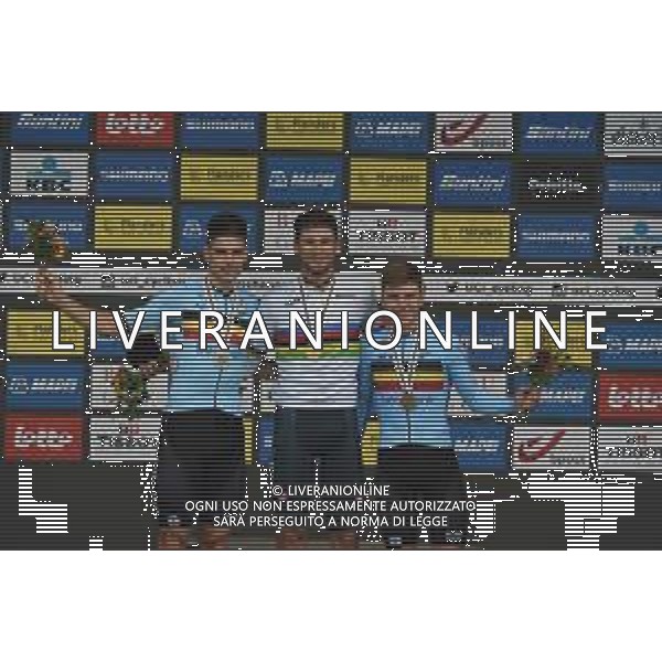 19-09-2021 World Championships Elite Cronometro; 2021, Ineos Grenadiers; 2021, Jumbo - Visma; 2021, Deceuninck - Quick Step; Ganna, Filippo; Van Aert, Wout; Evenepoel, Remco; Brugge; ©SIROTTI / AGENZIA ALDO LIVERANI SAS
