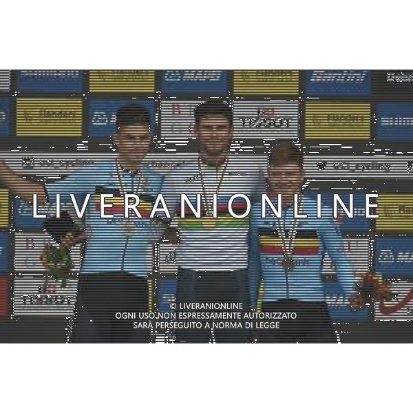 19-09-2021 World Championships Elite Cronometro; 2021, Ineos Grenadiers; 2021, Jumbo - Visma; 2021, Deceuninck - Quick Step; Ganna, Filippo; Van Aert, Wout; Evenepoel, Remco; Brugge; ©SIROTTI / AGENZIA ALDO LIVERANI SAS