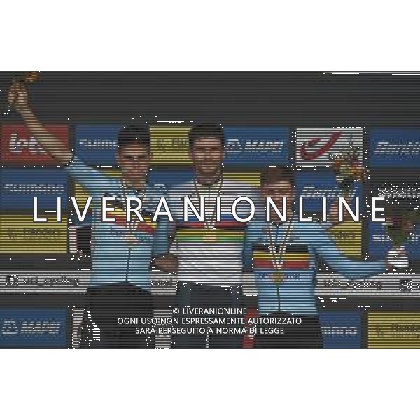 19-09-2021 World Championships Elite Cronometro; 2021, Ineos Grenadiers; 2021, Jumbo - Visma; 2021, Deceuninck - Quick Step; Ganna, Filippo; Van Aert, Wout; Evenepoel, Remco; Brugge; ©SIROTTI / AGENZIA ALDO LIVERANI SAS