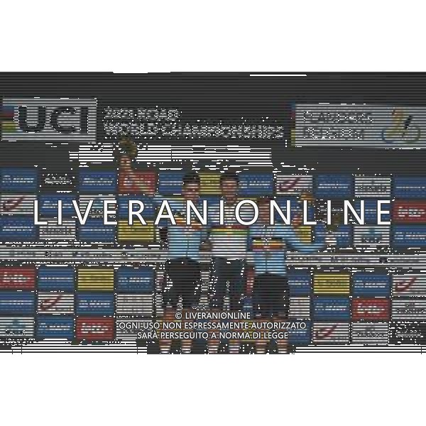 19-09-2021 World Championships Elite Cronometro; 2021, Ineos Grenadiers; 2021, Jumbo - Visma; 2021, Deceuninck - Quick Step; Ganna, Filippo; Van Aert, Wout; Evenepoel, Remco; Brugge; ©SIROTTI / AGENZIA ALDO LIVERANI SAS