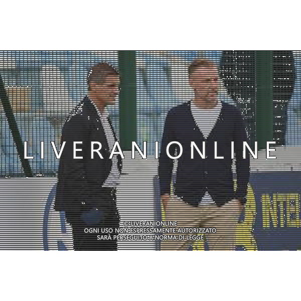 © TVRG Aladino Valoti SX e Michele Marcolini DX rispettivamente direttore sportivo e allenatore dell\'AlbinoLeffe AlbinoLeffe vs Mantova Campionato Serie C girone A - 4a giornata Gorgonzola (MI) 19-09-2021 Stadio Citta\' di Gorgonzola foto Roberto Garavaglia/ag. Aldo Liverani sas