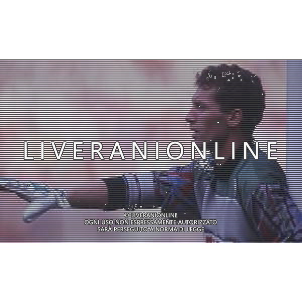 RETROSPETTIVA FABRIZIO FERRON CALCIATORE NELLA FOTO FABRIZIO FERRON CON LA MAGLIA DELL\'ATALANTA CALCIO AG ALDO LIVERANI SAS
