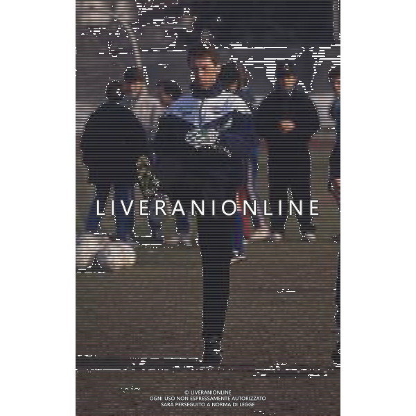 RETROSPETTIVA FABRIZIO FERRON CALCIATORE NELLA FOTO FABRIZIO FERRON CON LA MAGLIA DELL\'ATALANTA CALCIO AG ALDO LIVERANI SAS