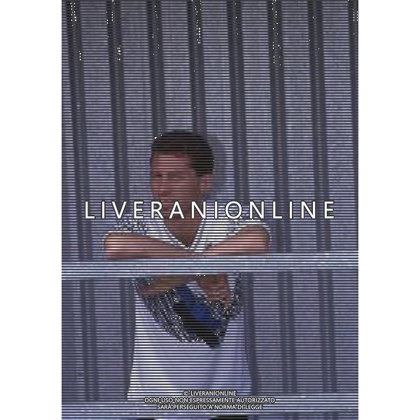 RETROSPETTIVA FABRIZIO FERRON CALCIATORE NELLA FOTO FABRIZIO FERRON CON LA MAGLIA DELL\'ATALANTA CALCIO AG ALDO LIVERANI SAS