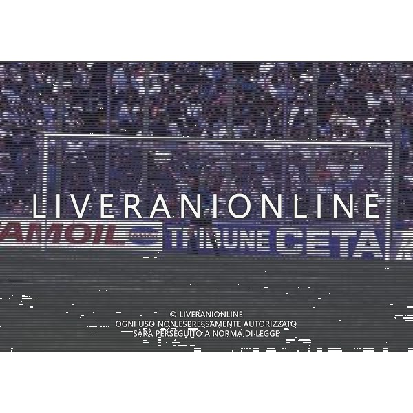 RETROSPETTIVA FABRIZIO FERRON CALCIATORE NELLA FOTO FABRIZIO FERRON CON LA MAGLIA DELL\'ATALANTA CALCIO AG ALDO LIVERANI SAS