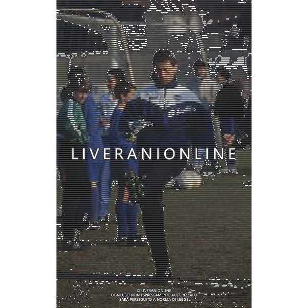 RETROSPETTIVA FABRIZIO FERRON CALCIATORE NELLA FOTO FABRIZIO FERRON CON LA MAGLIA DELL\'ATALANTA CALCIO AG ALDO LIVERANI SAS
