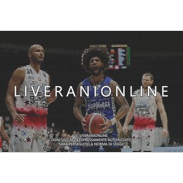 BOLOGNA 20/09/2021 Basket -Discovery + Supercoppa 2021 - Semifinale - Happy Casa Brindisi vs AIX Armani Exchange Milano - nella foto: Esultanza Perkins Josh (Happy Casa Brindisi) ©Claudio Zamagni/Agenzia Aldo Liverani