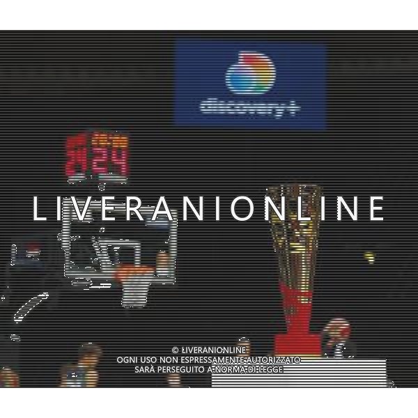 BOLOGNA 21/09/2021 Basket -Discovery + Finale Supercoppa 2021 - AIX Armani Exchange Milano vs Segafredo Virtus Bologna - nella foto: il trofeo della supercoppa di basket 2021 ©Claudio Zamagni/Agenzia Aldo Liverani