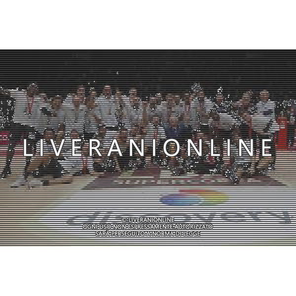 BOLOGNA 21/09/2021 Basket -Discovery + Finale Supercoppa 2021 - AIX Armani Exchange Milano vs Segafredo Virtus Bologna - nella foto: esultanza finale Virtus Bologna per la vittoria della supercoppa 2021 ©Claudio Zamagni/Agenzia Aldo Liverani
