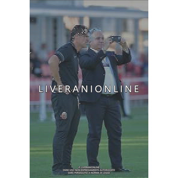 ©Alessandro Falzone/Agenzia Aldo Liverani Alessandria 21.09.2021 Stadio Giuseppe Moccagatta Alessandria vs Ascoli Serie B Stagione 2021/22 Nella foto : Andrea Sottil con il patron dell\'Ascoli Massimo Pulcinelli ©Falzone/AGENZIA ALDO LIVERANI SAS