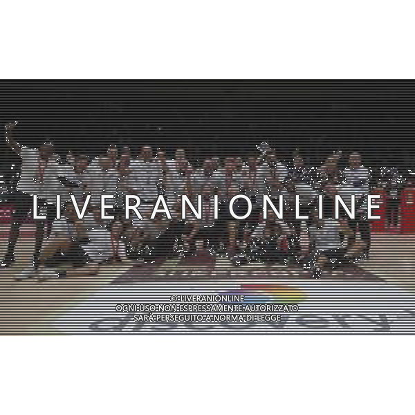BOLOGNA 21/09/2021 Basket -Discovery + Finale Supercoppa 2021 - AIX Armani Exchange Milano vs Segafredo Virtus Bologna - nella foto: esultanza finale Virtus Bologna per la vittoria della supercoppa 2021 ©Claudio Zamagni/Agenzia Aldo Liverani