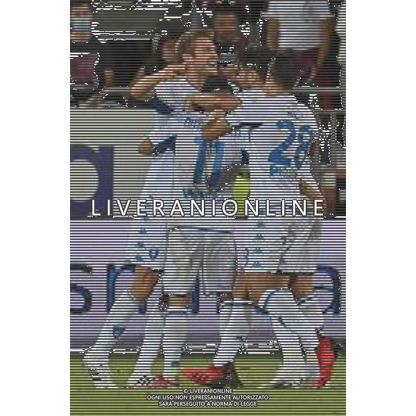 22-9-2021. Cagliari Calcio - Empoli F.C.. 5° giornata Serie A calcio 2021-2022. Italia, Sardegna, Cagliari, Stadio Unipol Domus. Salvatore Moi/Aldo Liverani s.a.s. Nella foto: gol ed esultanza di Federico Di Francesco Empoli, in trasferta contro Cagliari, 0-1 ©MOI/AGENZIA ALDO LIVERANI SAS