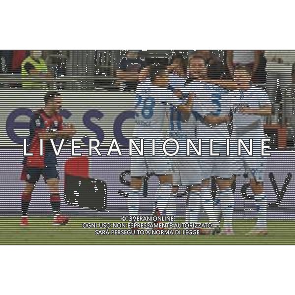22-9-2021. Cagliari Calcio - Empoli F.C.. 5° giornata Serie A calcio 2021-2022. Italia, Sardegna, Cagliari, Stadio Unipol Domus. Salvatore Moi/Aldo Liverani s.a.s. Nella foto: gol ed esultanza di Federico Di Francesco Empoli, in trasferta contro Cagliari, 0-1 ©MOI/AGENZIA ALDO LIVERANI SAS