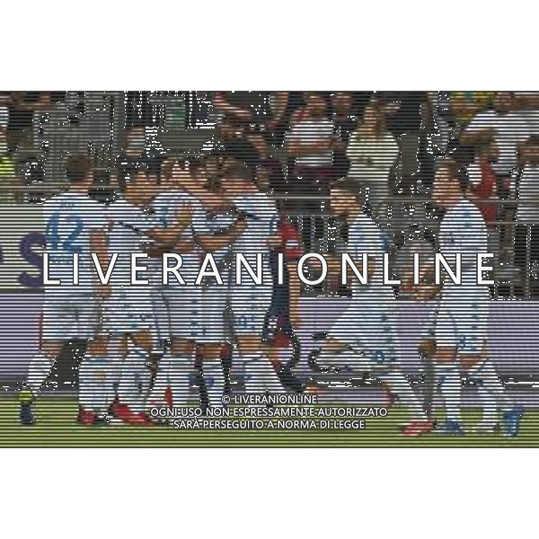 22-9-2021. Cagliari Calcio - Empoli F.C.. 5° giornata Serie A calcio 2021-2022. Italia, Sardegna, Cagliari, Stadio Unipol Domus. Salvatore Moi/Aldo Liverani s.a.s. Nella foto: gol ed esultanza di Federico Di Francesco Empoli, in trasferta contro Cagliari, 0-1 ©MOI/AGENZIA ALDO LIVERANI SAS
