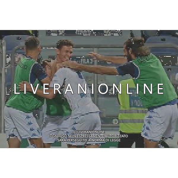 22-9-2021. Cagliari Calcio - Empoli F.C.. 5° giornata Serie A calcio 2021-2022. Italia, Sardegna, Cagliari, Stadio Unipol Domus. Salvatore Moi/Aldo Liverani s.a.s. Nella foto: gol ed esultanza empoli di Leo Stulac Empoli contro Cagliari in trasferta 0-2 ©MOI/AGENZIA ALDO LIVERANI SAS