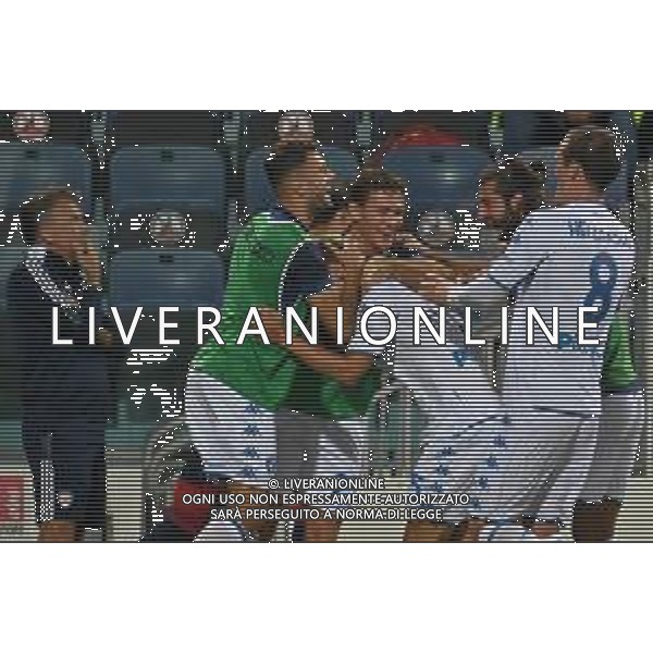 22-9-2021. Cagliari Calcio - Empoli F.C.. 5° giornata Serie A calcio 2021-2022. Italia, Sardegna, Cagliari, Stadio Unipol Domus. Salvatore Moi/Aldo Liverani s.a.s. Nella foto: gol ed esultanza empoli di Leo Stulac Empoli contro Cagliari in trasferta 0-2 ©MOI/AGENZIA ALDO LIVERANI SAS