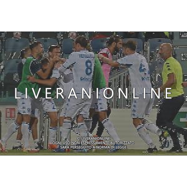 22-9-2021. Cagliari Calcio - Empoli F.C.. 5° giornata Serie A calcio 2021-2022. Italia, Sardegna, Cagliari, Stadio Unipol Domus. Salvatore Moi/Aldo Liverani s.a.s. Nella foto: gol ed esultanza empoli di Leo Stulac Empoli contro Cagliari in trasferta 0-2 ©MOI/AGENZIA ALDO LIVERANI SAS