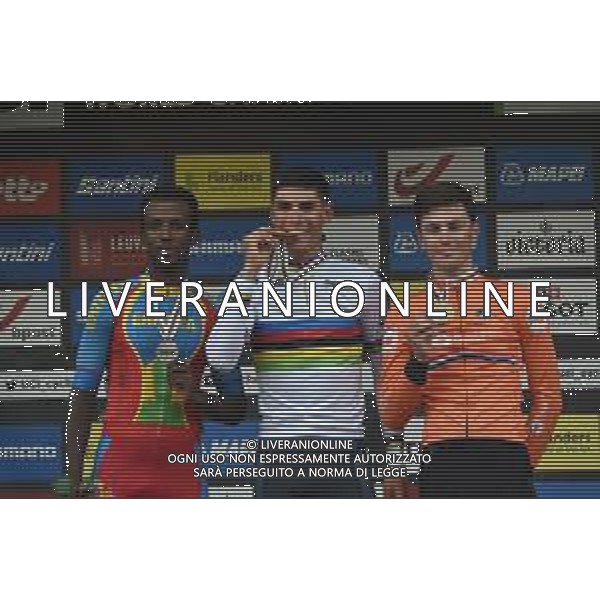24-09-2021 World Championships U23; 2021, Colpack - Ballan; 2021, Eritrea; 2021, Olanda; Baroncini, Filippo; Ghirmay Hailu, Biniam; Kooij, Olav; Leuven; FOTO STEFANO SIROTTI-AG ALDO LIVERANI SAS