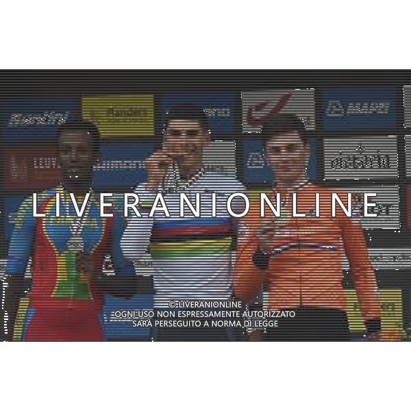 24-09-2021 World Championships U23; 2021, Colpack - Ballan; 2021, Eritrea; 2021, Olanda; Baroncini, Filippo; Ghirmay Hailu, Biniam; Kooij, Olav; Leuven; FOTO STEFANO SIROTTI-AG ALDO LIVERANI SAS